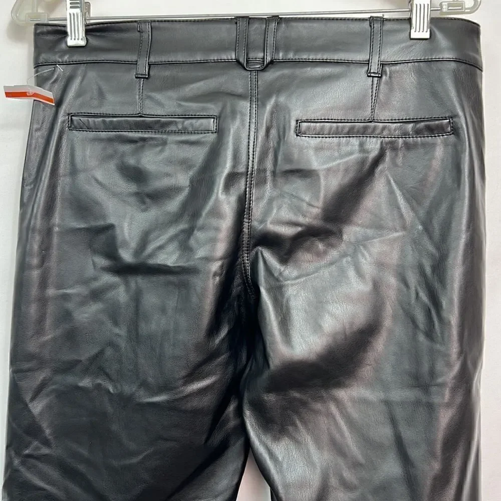 Free People Black Vegan Leather pants jeans size 6 NWT